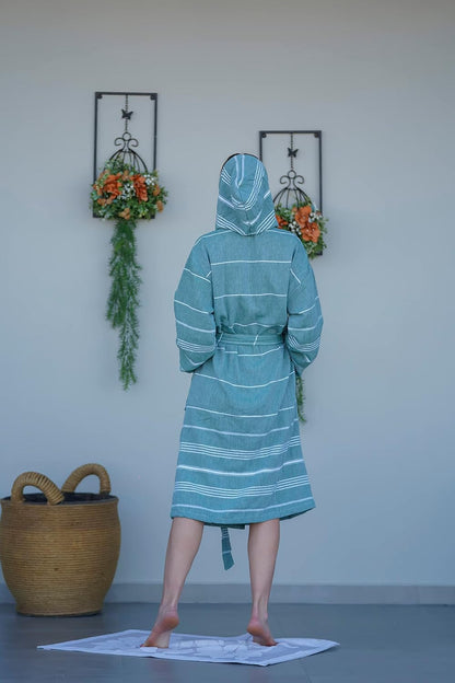 Basic Layers Turkish Cotton Hooded Bathrobe