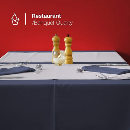 Rectangle Tablecloth - 60 x 102 Inch Black Table Cloth for 6 Foot Rectangle Tables - for Holiday Party, Dinner, Weddings, Baby Shower & Events