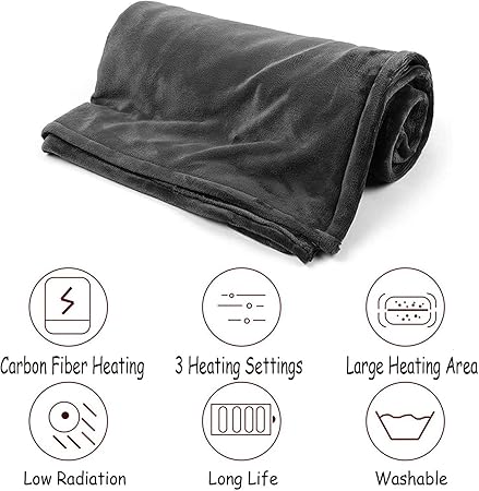 Snugmate - Heated Blanket Sweater, USB Heated Blanket, Cordless Electric Blanket, 9 Heating Zones, Machine Washable Super Cozy Soft Wearable Blanket with 3 Heating Levels (1pcs)