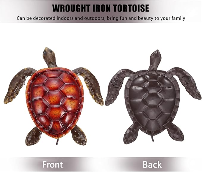 NUOBESTY Elegant Iron Sea Turtle Wall Turtle Home Decor Wall Art Decor for Living Space