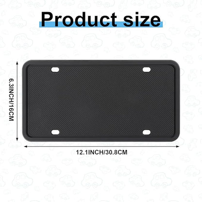 Silicone License Plate Frames Black,Car License Plate Frame, Universal US Car Black License Plate Holders Brackets Rust-Proof, Rattle-Proof, Weather-Proof Car Accessories(Black)
