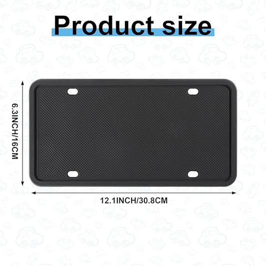 Silicone License Plate Frames Black,Car License Plate Frame, Universal US Car Black License Plate Holders Brackets Rust-Proof, Rattle-Proof, Weather-Proof Car Accessories(Black)