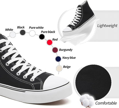 MenТs High Top Canvas Sneakers Fashion Lace up Walking Shoes Casual Classic