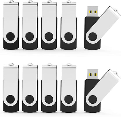 Aiibe 20pcs 8GB Flash Drives Bulk 8GB USB Flash Drive 20 Pack 8GB USB Sticks USB 2.0 Thumb Drive - Black
