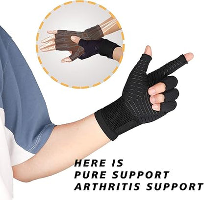 THX4COPPER Compression Arthritis Gloves with Strap,Carpal Tunnel,Typing,Support ¦
