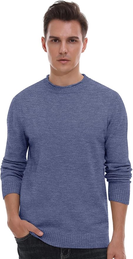 Sailwind Men's Crewneck Sweater Soft Casual Sweaters for Men Classic Pullover Sweaters with Ribbing Edge