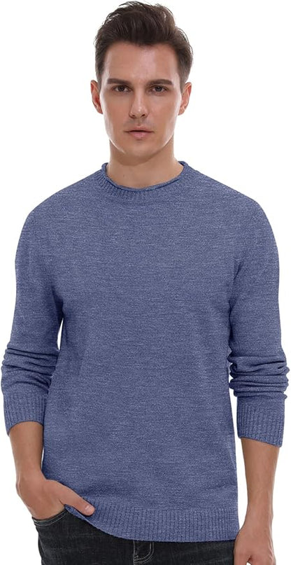 Sailwind Men's Crewneck Sweater Soft Casual Sweaters for Men Classic Pullover Sweaters with Ribbing Edge