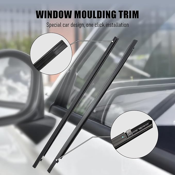 Car Window Weather Stripping Molding Trim Belt,Compatible with Honda Civic 2016-2021 4-Door Sedan, Replace72450-TEA-T01 72410-TEA-T01 72950-TEA-T01 72910-TEA-T01