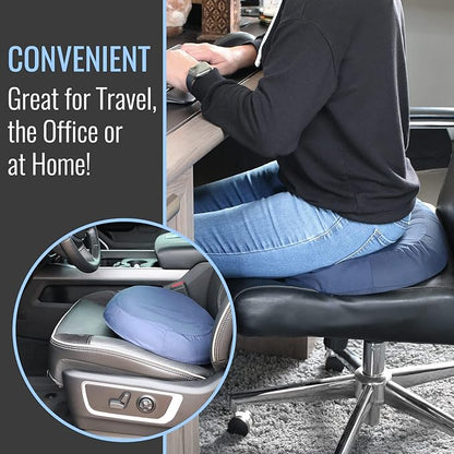 DMI Seat Cushion Donut Pillow and Chair Pillow for Tailbone Pain Relief, Hemorrhoids, Prostate, Pregnancy, Post Natal, Pressure Relief and Surgery, 18 x 15 x 3, Navy