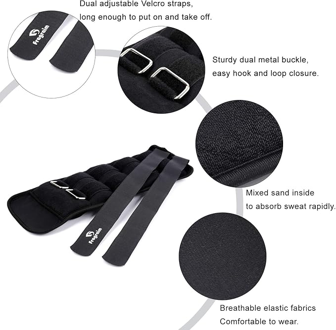 Ankle Weights for Women, Men and Kids - 12346810121520 LBS 1 Pair Strength Training WristLegArm Weight with Adjustable Strap for Jogging, Gymnastics, Aerobics, Physical Therapy
