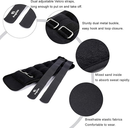 Ankle Weights for Women, Men and Kids - 12346810121520 LBS 1 Pair Strength Training WristLegArm Weight with Adjustable Strap for Jogging, Gymnastics, Aerobics, Physical Therapy
