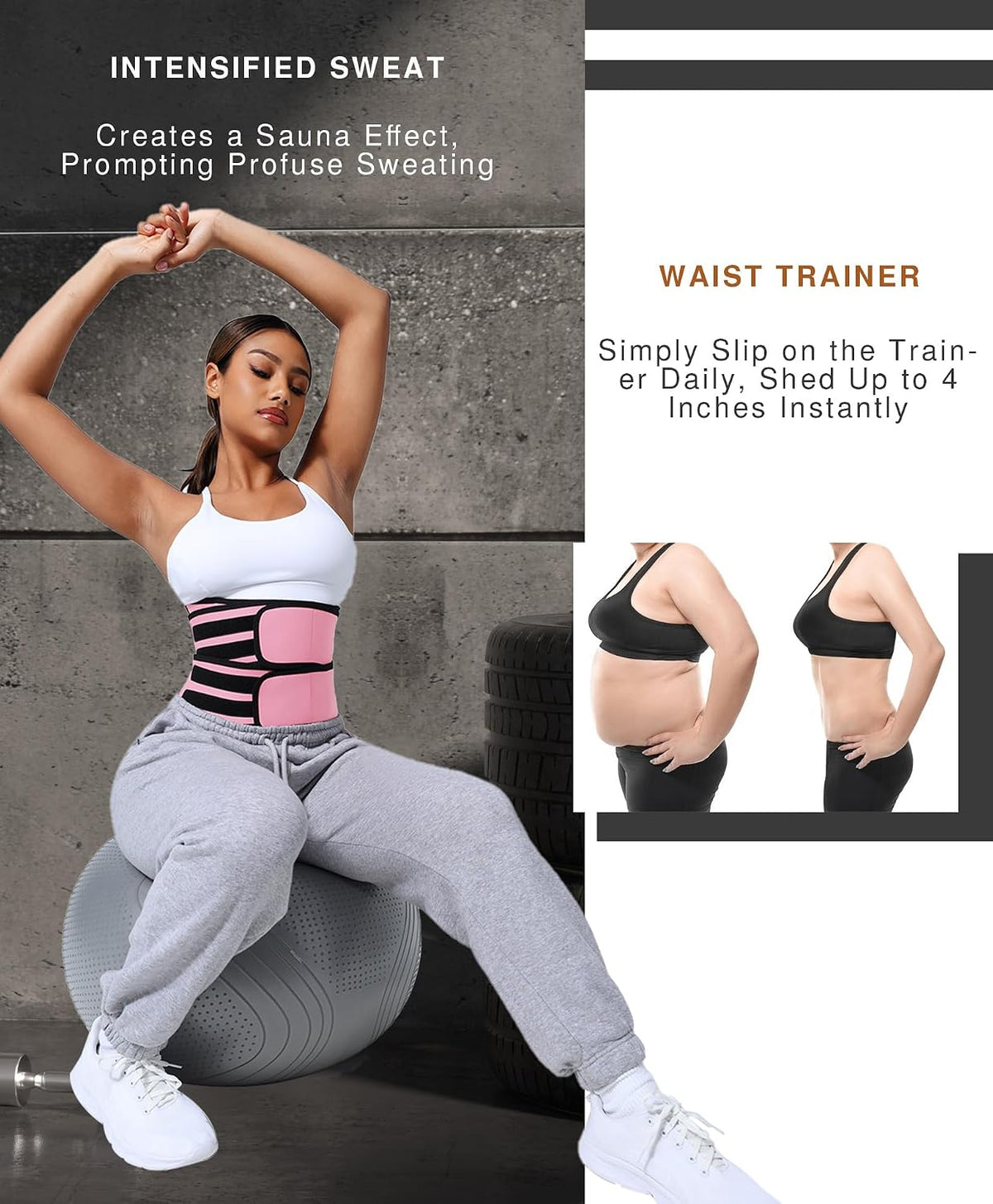 Lover-Beauty Waist Trainer for Women Belly Fat Workout Waist-Trainer Double Belts Neoprene Corset Waist Cincher Trimmer