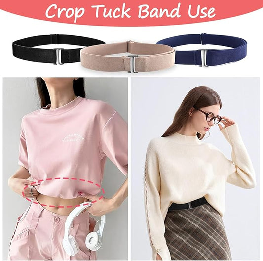3 Pack No Show Elastic Stretch Belts for Women and Men, Invisible Strap Belt with Flat Buckle for Jeans Pants Dresses Adjustable