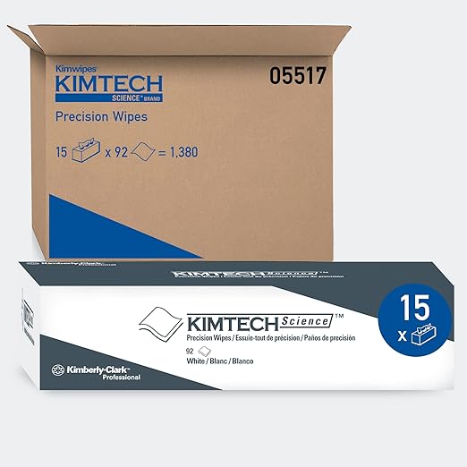 Kimtech 05517 Precision Wipers, POP-UP Box, 2-Ply, 14.7 x 16.6, White, 90 per Box (Case of 15)