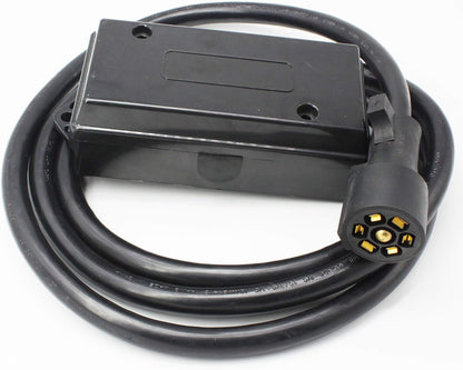 X-Haibei 8 ft 7-Way Trailer Plug Inline Cord with Junction Box