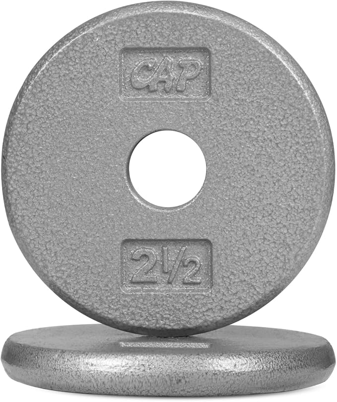 WF Athletic Supply TraditionalClassic 1-inch Hole Standard Solid Cast Iron Weight Plates - Great for Strength Training, Weightlifting, Bodybuilding  Powerlifting, Multiple Choices Available