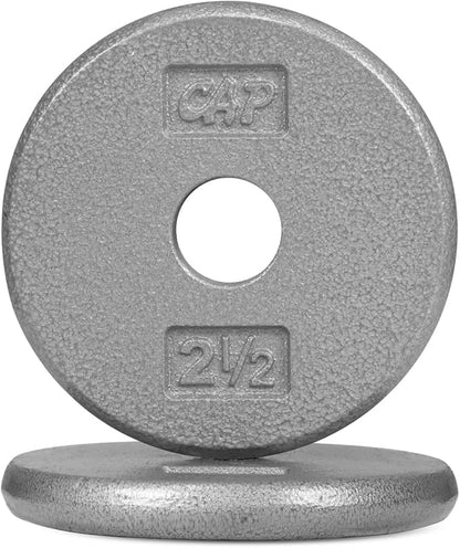 WF Athletic Supply TraditionalClassic 1-inch Hole Standard Solid Cast Iron Weight Plates - Great for Strength Training, Weightlifting, Bodybuilding  Powerlifting, Multiple Choices Available