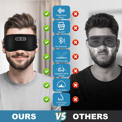 Sleep Headphones Wireless Bluetooth 5.4, 100% Blackout Sleep Mask with Bluetooth Headphones with HiFi Stereo in-Ear Earbuds, 3D Weighted Eye Mask for Sleeping Travel Meditation Men Women