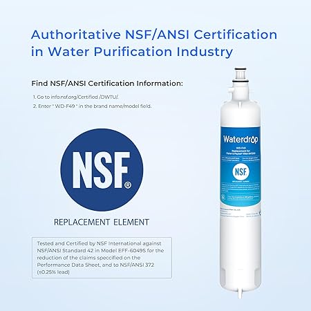 Waterdrop 847200 Refrigerator Water Filter Replacement for Fisher Paykel Water Filter 847200 (1 pc)