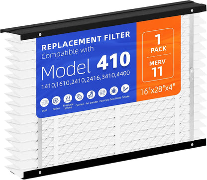 1 Pack 410 Replacement Filter,MERV11,16x25x4,Compatible with AprilAire 410 Whole House Air Purifiers Models,1410,1610,2410,2416,3410,4400, HVAC Furnace Filter Replacement,Actual Size:16"x28"x4"