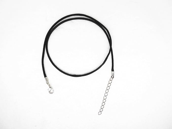 Glory Qin 10pcs Black Leather Necklace Cord Chain 1.5mm 2" Extension Chain