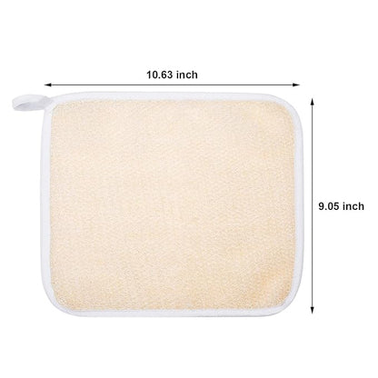 Tattoo 5 Face & Body Exfoliating Cloths, Bath Towel Fabric, Scrub, Massage, Bath Cloth for Women & Men, 10.63 x 9.05 inches (beige edge)