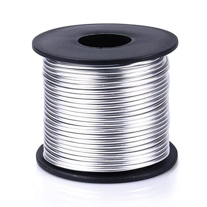 Aluminum Craft Wire, 95 Feet 2.0mm 14 Gauge Soft Silver Metal Aluminum Wire Bendable Sculpting Aluminum Wire Roll Bulk for DIY Crafts Jewelry Making