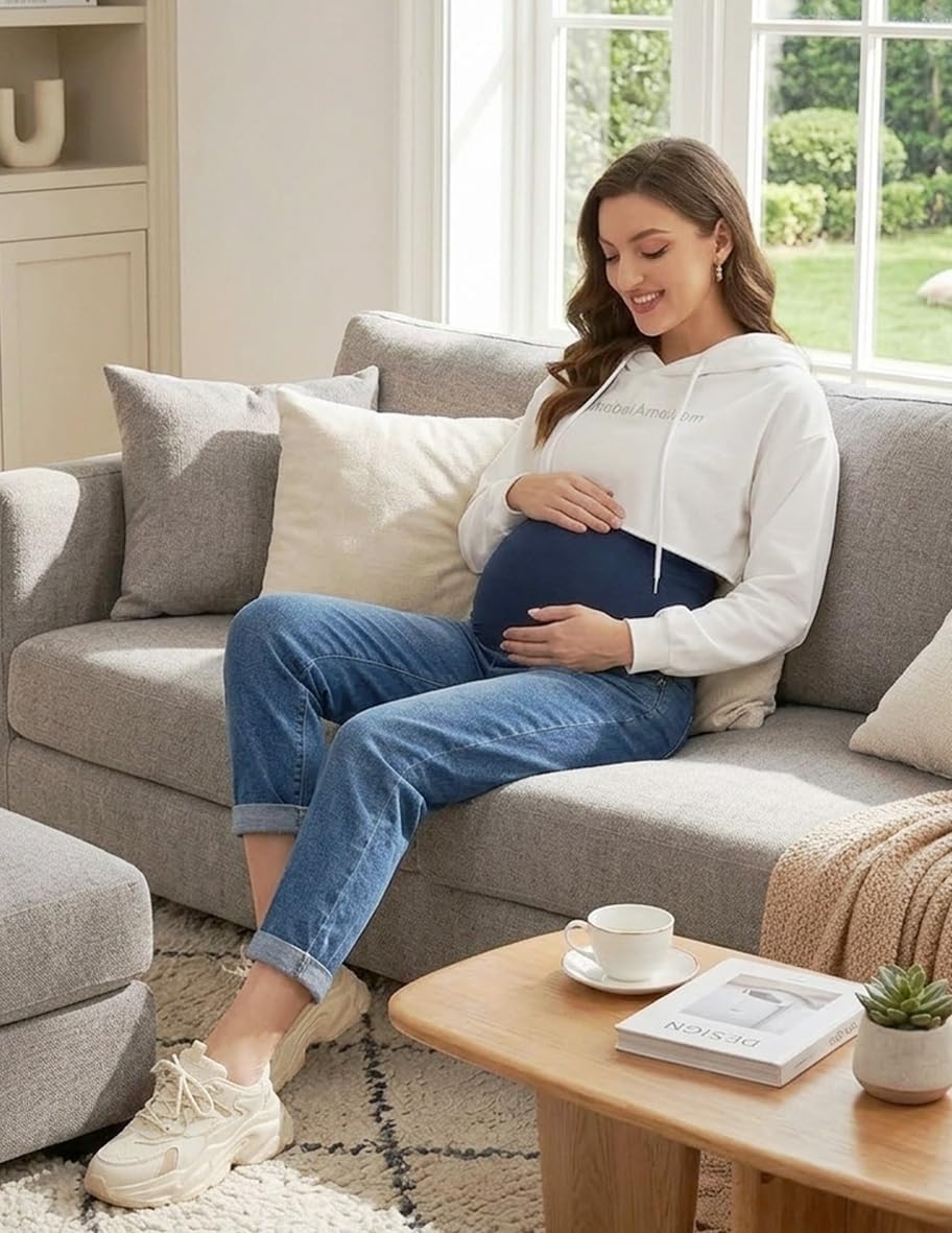 Premium stretchy fabric, over-the-belly support, and loose legs for all-day comfort and flattering look.