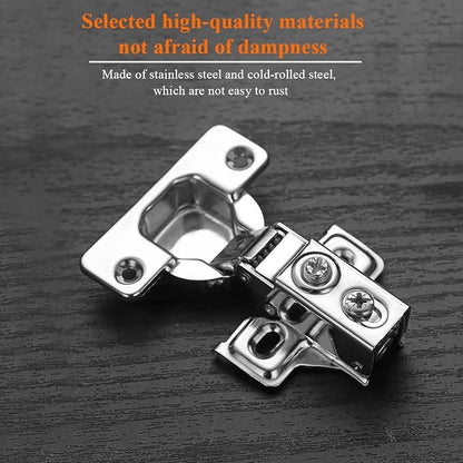 Cabinet Hinges 2 Pack (1 Pair), Evanda Stainless Steel Overlay Soft Close Hinges for Kitchen Cabinets, 12 inch Self Closing Door Hinges with Mounting Screws, Damper-3 Way Adjustability