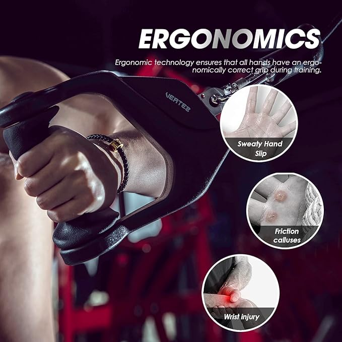 KKH Ergonomic Handle Cable Attachment, Gym LAT Handle for Gym, Non-Slip and Comfortable Grip, Home and Gym
