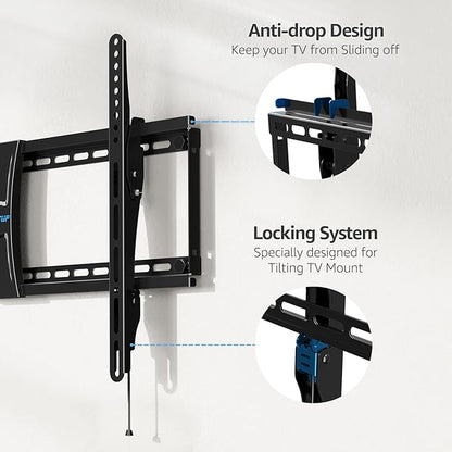 MOUNTUP UL Listed TV Wall Mount, Tilting TV Mount Bracket for Most 37-82 Inch Flat ScreenCurved Low Profile Wall Mount Saving Space Max VESA 600x400mm Hold up to 99 lbs Fit 16" 18" 24" Stud MU0008