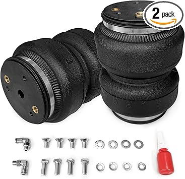 2Pcs Universal Air Ride Suspension Spring Bags Double Bellow Standard 5000 lbs for ChevyGMCRamFord Trucks Air Suspension Bags Kit (7X2B5813)