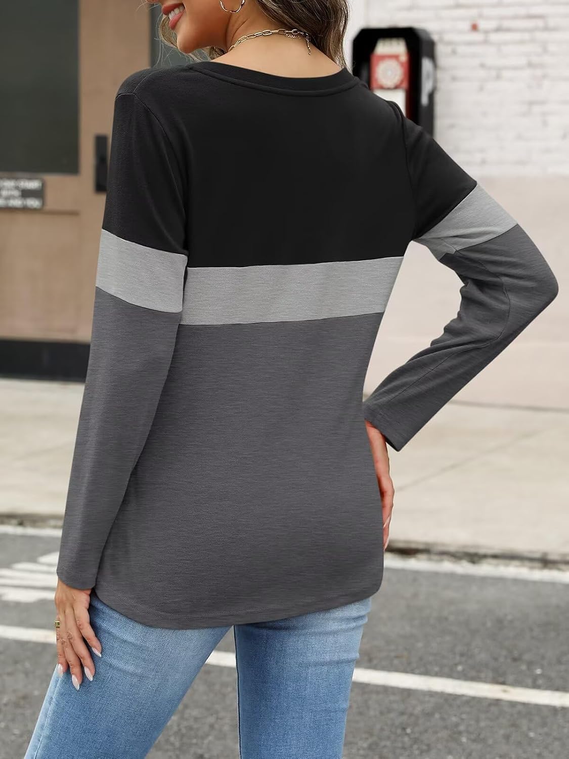 Women's Long Sleeve Shirts Fall Zipper Tops Tunics Ladies Casual Tees Blouses
