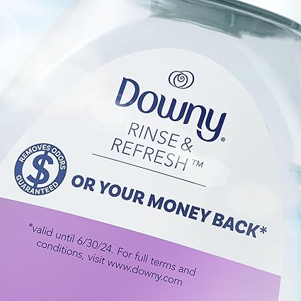 Downy RINSE  REFRESH Laundry Odor Remover and Fabric Softener, Fresh Lavender, 48 fl oz, Safe on ALL Fabrics, Gentle on Skin, HE Compatible