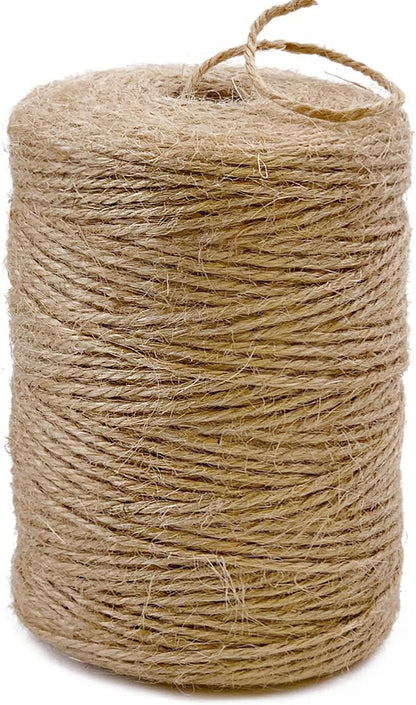 PerkHomy Natural Jute Twine 600 Feet Long Twine String for Crafts Gift Wrapping Packing Gardening Crochet Knitting Macrame Decor (Brown 2mm  600feet)
