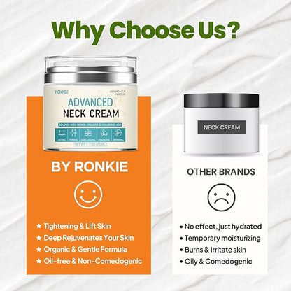Neck Cream for Tightening Firming: Instant Face Lift Cream - Wrinkle Cream for Women- Anti Wrinkle Cream with Retinol Collagen  Hyaluronic Acid - Lifting, Firming  Hydrating - 1.7 FL OZ