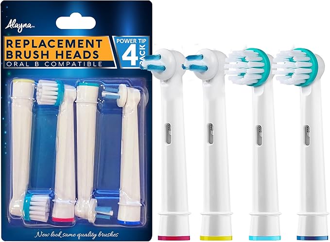 Replacement Brush Heads for OralB Braun Professional Ortho  Power Tip Kit- 4 Pack Compatible Orthodontic Electric Toothbrush Head Fit the Oral-B Pro 1000, Kids Plus!