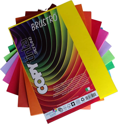 Copytinta Colour Paper A4 Size 80 GSM Mixed Bright Colours 40 Sheets Pack (10 cols X 4 Sheets) Double Side Colour for Office Printing, Art and Craft.