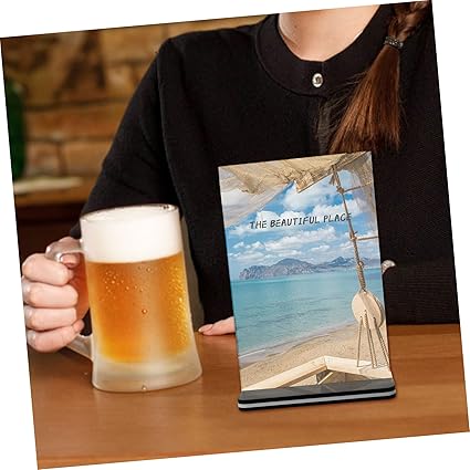 4pcs Display Board Sign Paper Display Stand Flyer Display Stand Table Card Holders Menu Display Rack Poster Stand Menu Holder Table Top Display Stand Menu Stand Transparent Acrylic