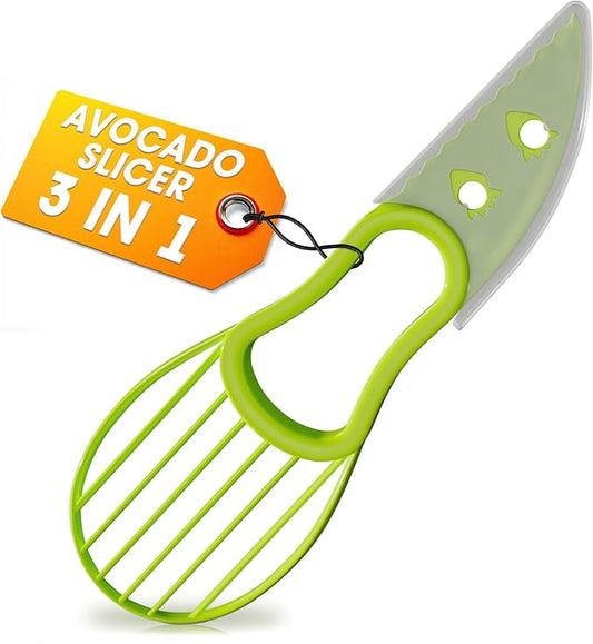 Avocado Slicer Tool 3 in 1 - Avocado Tool Avocado Peeler Kitchen Gadgets Avocado Cutter Tool Avocado Knife Tool Fruit Slicer Avocado Scooper Tool - Avocado Pit Remover Fruit & Vegetable Tools
