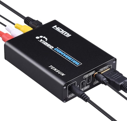 Tensun 3RCA AV CVBS Composite & S-Video R/L Audio to HDMI Converter Adapter Support 720P/1080P for PS2 PS3 NES SNES Nintendo 64 HDTV, TEN-HD069