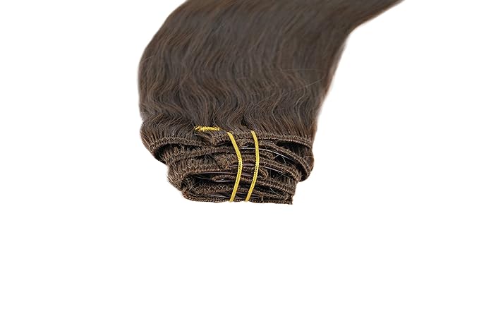 Clip in Hair Extensions Real Human Hair Brown Hair Extensions Human Hair Straight 100gm (22", 4#-Medium Brown)