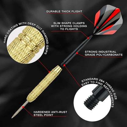 Steel Tip Darts Set 18 Grams15 Pack Steel Barrels