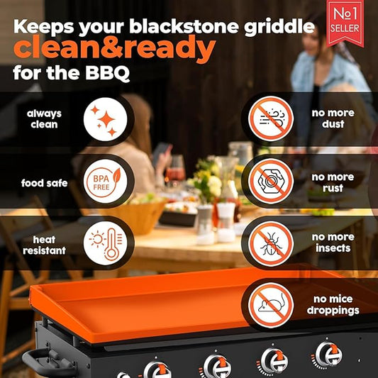 Silicone Griddle Cover Mat for Blackstone: Grill Accessories 36 inch Full Wrap-Around Griddle Flat Top Cover Food-Grade Protection Grill Buddy Mats