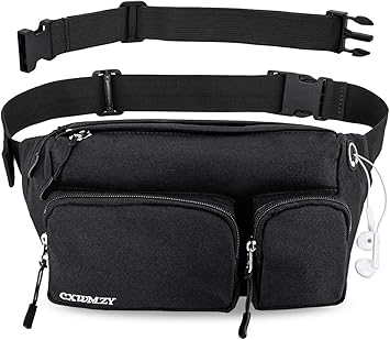 CXWMZY Fanny Packs For Women  Men, Waist Bag Hip Bum Bag Strap Extension Large Capacity Easy Carry Any Phone Passport Wallet for Outdoors Workout Traveling Casual Running Hiking Cycling Dog Walking