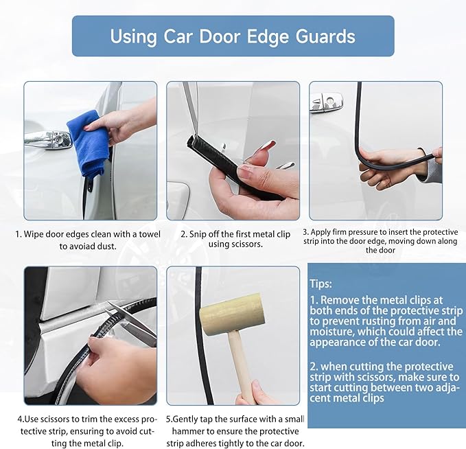 Winfort 16.5FT(5M) Universal Car Door Edge Protector Guards, No-Glue Required Rubber Seal U Shape Automotive Door Entry Guard, Suitable for Most Cars, SUVs and Trucks (Red)
