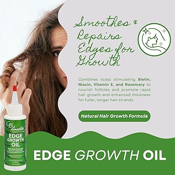 Oil, Natural Hair Growth Serum with Tea Tree, Peppermint, Jamaican Black Castor - 4oz, Non-Greasy, Anti-Itch Scalp Moisturizer, Boosts Circulation  Edge Regrowth, Unisex