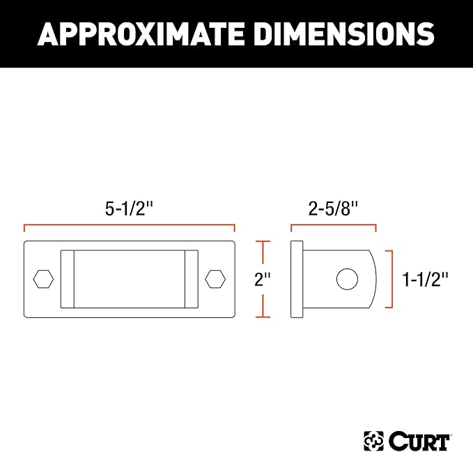 CURT 19748 Adjustable Bolt-On Tow Bar Bumper Brackets, 2-Pack