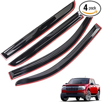 Window Visors Rain Guards Deflector Fit for 2022 2023 2024 Ford Maverick Accessories 4 pcs -Ram Window Deflector Visors Vent Sun Rain Guard Shade