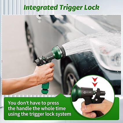 AUTOMAN Garden Hose Nozzle, Water Sprayer Nozzle with 7 Adjustable Watering Patterns,Slip Resistant Nozzle for Plants,Lawn,Washing Cars,Window Cleaning,Showering Pets  Outdoor Fun.
